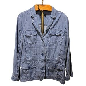 Talbots Chambray Utility Chore Jacket XL